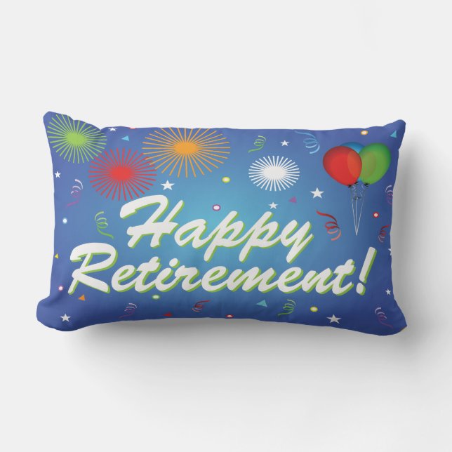 Coussin heureux de partie de retraite (Recto)