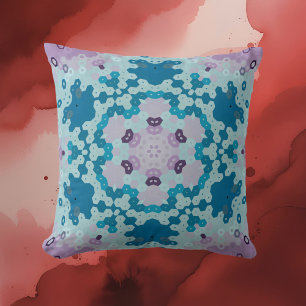 Coussin Hex Mandala bleu et violet