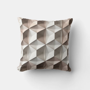 Coussin Hexagons géométriques dans les tons neutres Jeter 