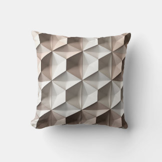 Coussin Hexagons géométriques dans les tons neutres Jeter
