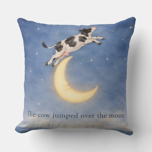 Coussin Hey Diddle Diddle Cow Over the Moon Pillow (Recto)