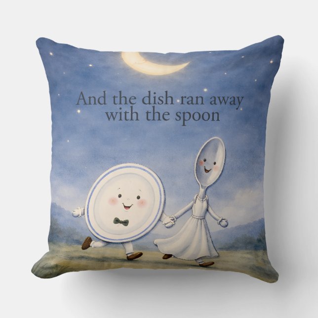 Coussin Hey Diddle Diddle Dish and Spoon Pillow (Recto)