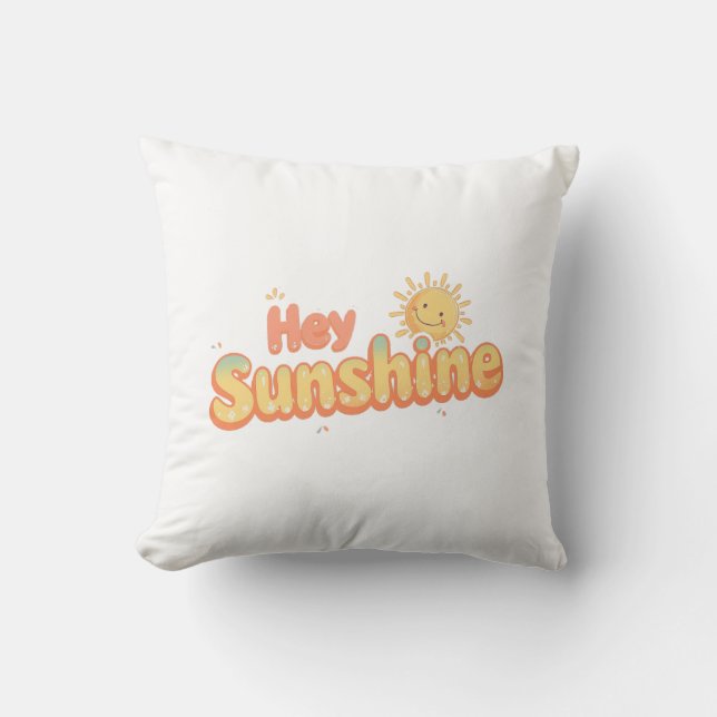 Coussin "Hey Sunshine" with Smiling Sun (Recto)
