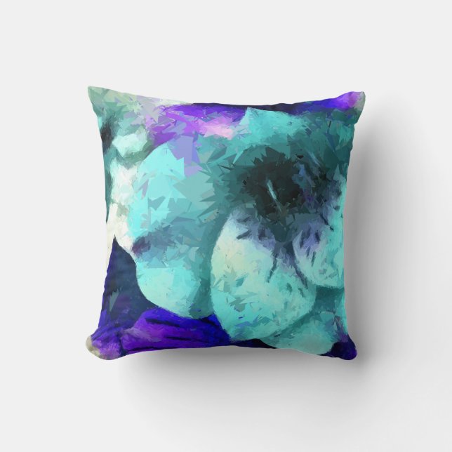 Coussin Hibiscus Abstrait Floral (Recto)