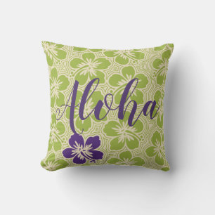 Coussin Hibiscus d'îles Hawaïen Réversible Aloha