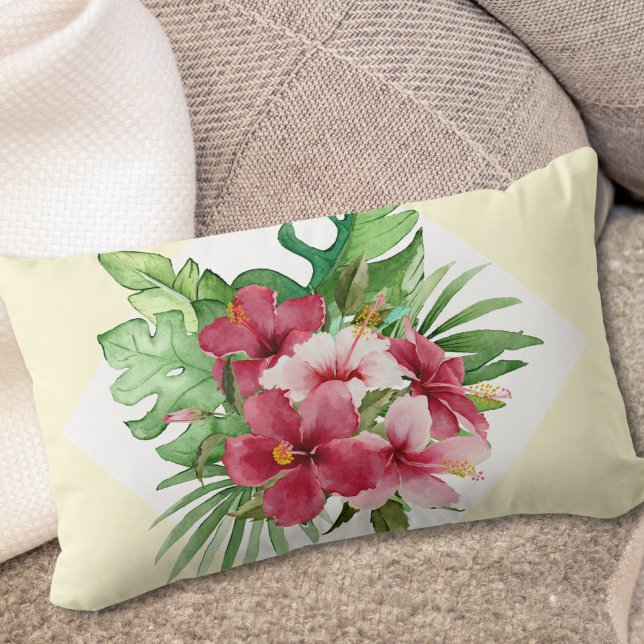 Coussin Hibiscus Lumbar rose (Créateur téléchargé)