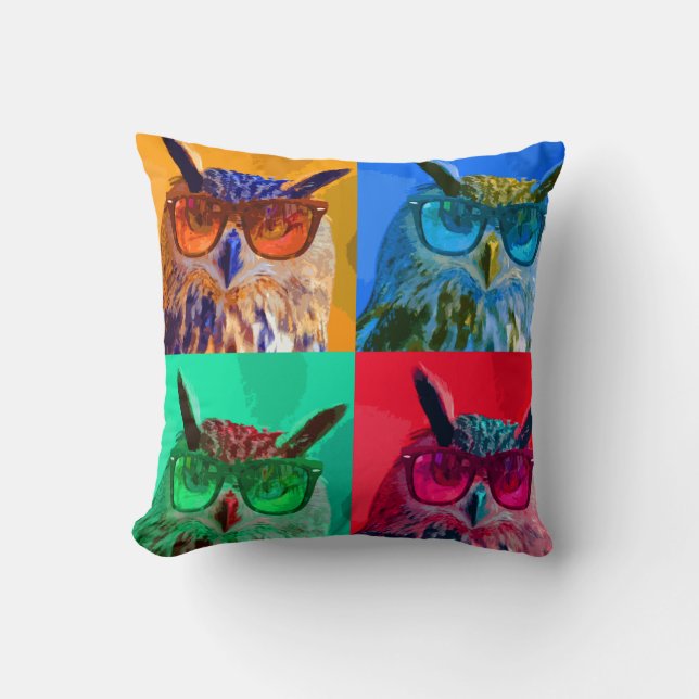 Coussin Hibou d'art de bruit (Recto)