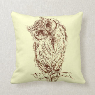 Coussin Hibou de Scops par Inkspot