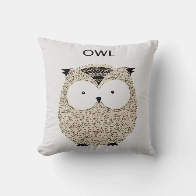 Coussin Hibou mignon (Recto)