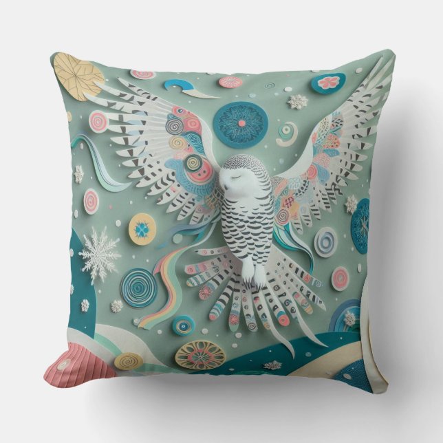 Coussin Hibou neigeux (Recto)