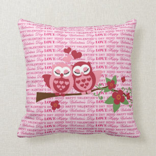 Coussin Hiboux mignons en cadeaux de heureuse