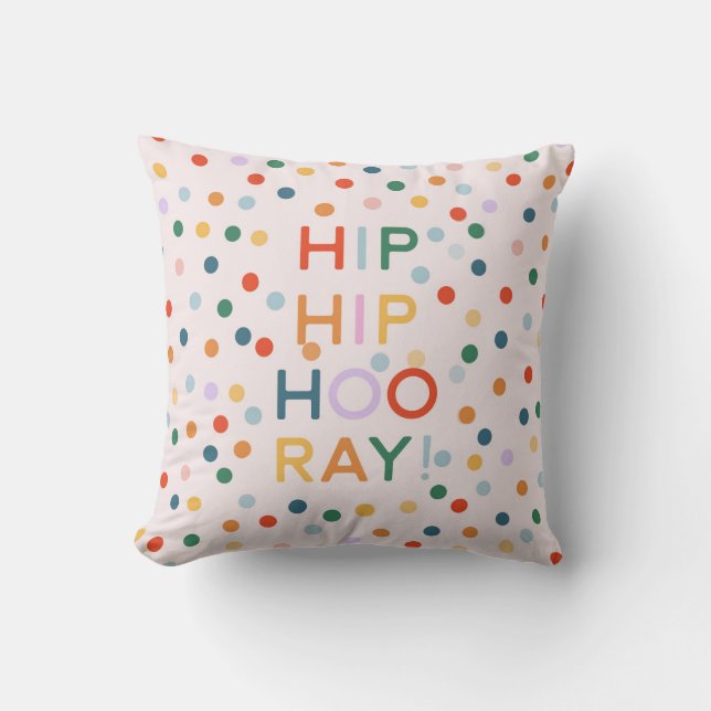 Coussin Hip Hip Hooray Fêtes d'anniversaire (Recto)