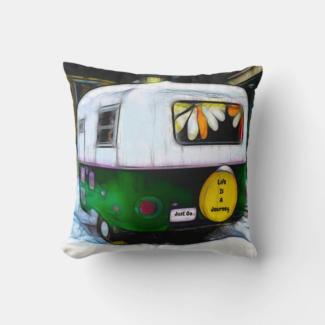 Coussin Hippie Bohemian Life Est Un Voyage Juste Go Traile (Recto)