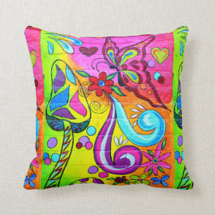 coussin hippie coloré super psychédélique