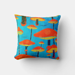 Coussin Hippie Dreamy Retro Vibe Enchanter Champignons
