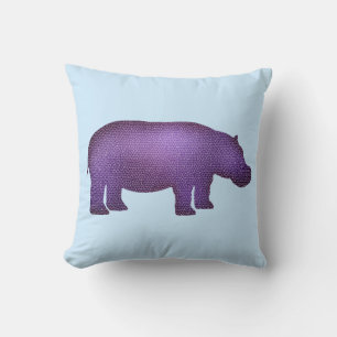 Coussin Hippo de mosaïque violette