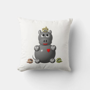 Coussin Hippo mignon avec hamsters