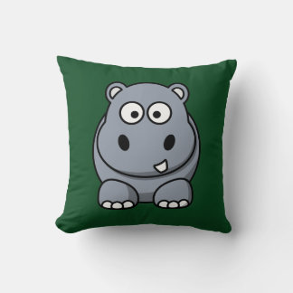 Coussin Hippo sur un Arrière - plan vert foncé