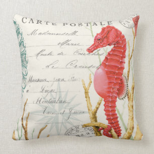 Coussin hippocampe vintage moderne