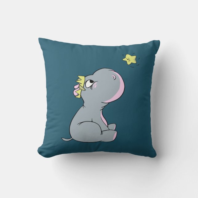 Coussin Hippopotame et étoile ! (Recto)