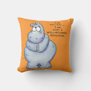 Coussin Hippopotame Hippo-Bleu bien arrondi