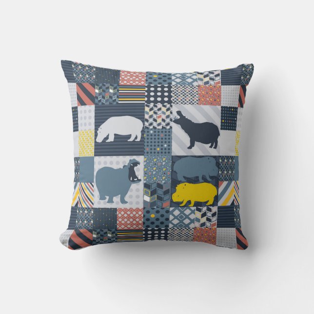 Coussin Hippopotames (Recto)
