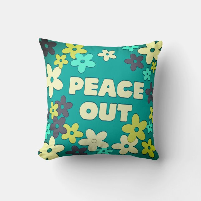 Coussin Hippy Super Floral Peace Out  (Recto)