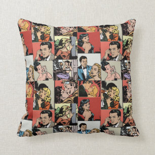 Coussin Histoire d'amour rétro Vintage