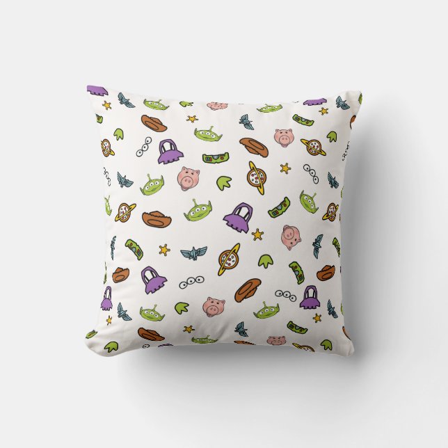 Coussin Histoire du jouet | Motif d'icône de l'histoire du (Recto)