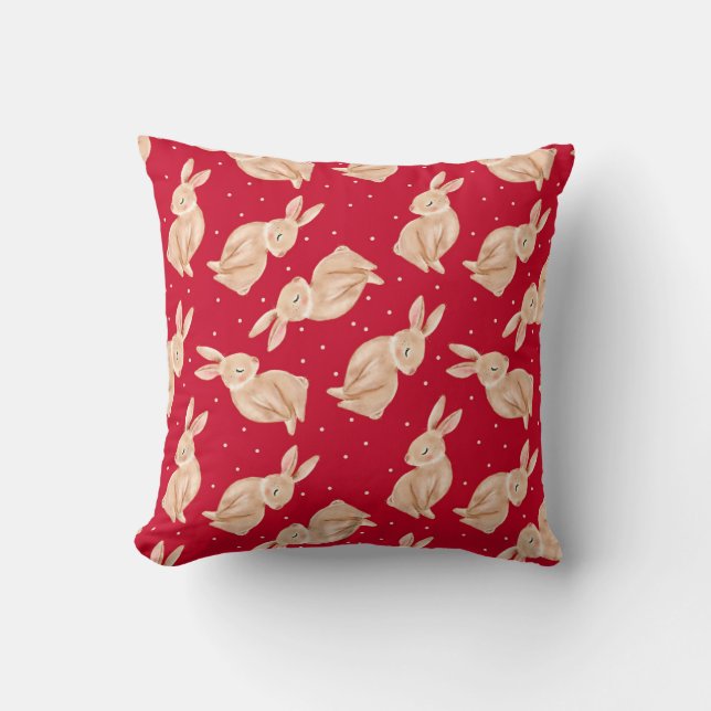 Coussin Hiver Merveilles Bois Animaux Noël (Recto)