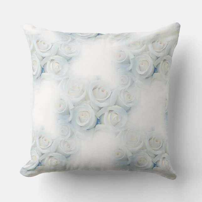 Coussin Hiver Roses blanches Motif Jeu d'oreiller (Recto)