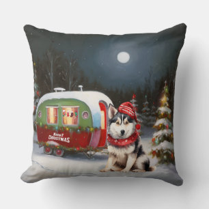Coussin Hiver Sibérie Husky Caravan Christmas Adventure