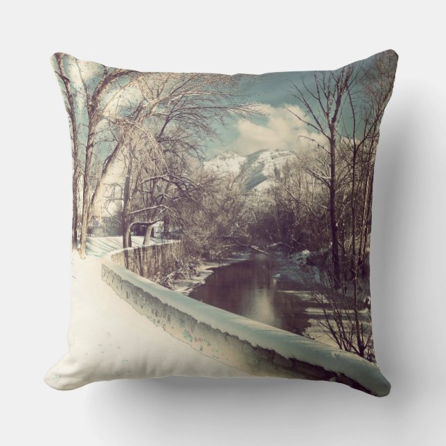 Coussin Hiver sur l'Ogden (Recto)