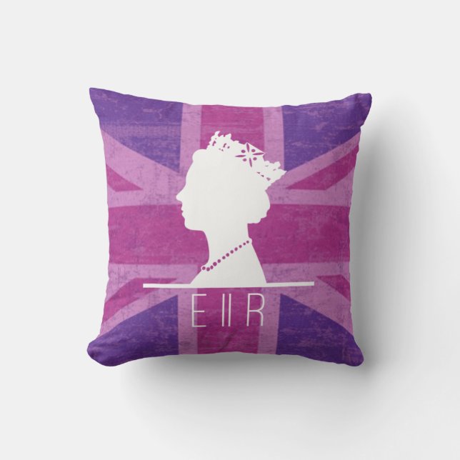 Coussin HM drapeau de la crête d'union de la reine pourpre (Recto)