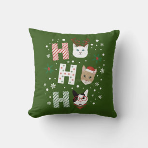 Coussin Ho Ho Ho Chats Joyeux Noël