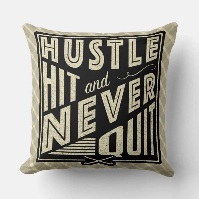 Coussin Hockey sur gazon, frapper et ne jamais quitter le  (Recto)