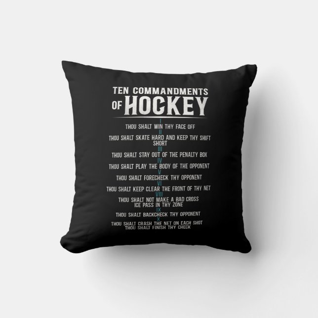 Coussin Hockey Sur Glace Dix Commandements De Hockey Vinta (Recto)