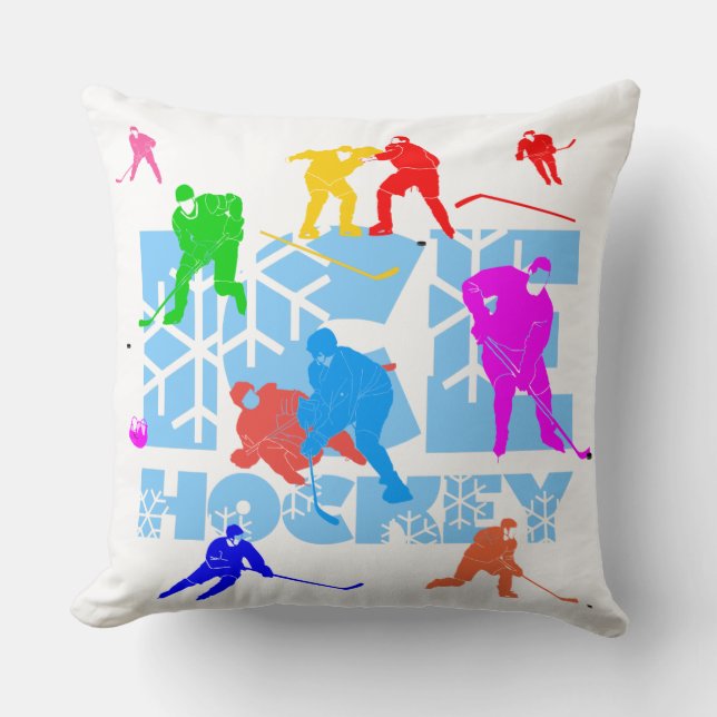 Coussin Hockey sur glace drôle élégant (Recto)