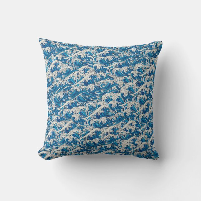 Coussin Hokusai la Grande vague Motif Nautique (Recto)