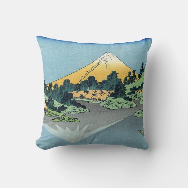 Coussin Hokusai - Le Mont Fuji reflète le lac Kawaguchi (Recto)