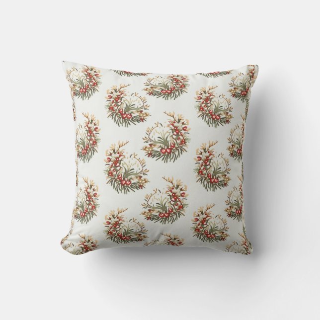 Coussin Holiday Warm Leaf Pattern Pillow Cushion (Recto)
