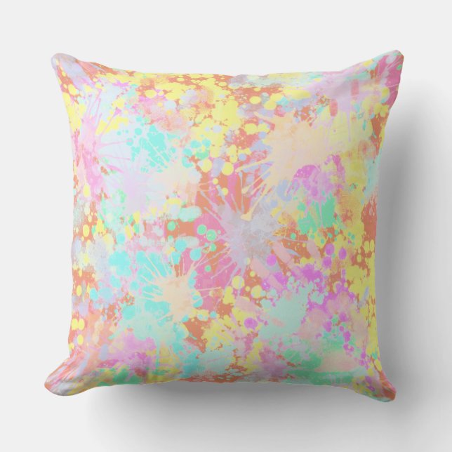 Coussin holiES - Splashes pastel motif transparent 1 (Recto)