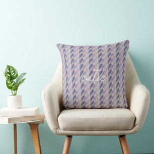 Coussin Holographique mignonne fillette rayée