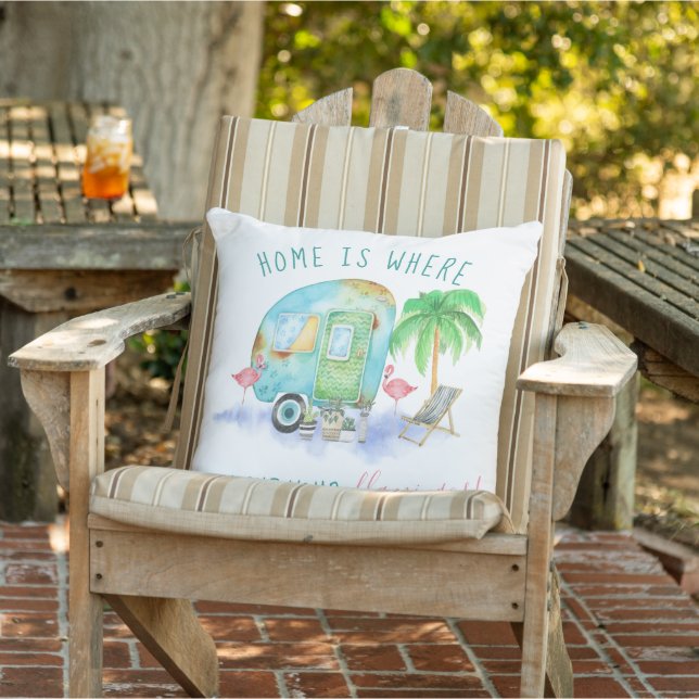 Coussin Home Est L'Endroit Où Vous Mettez Vos Flamants ros (Chaise)