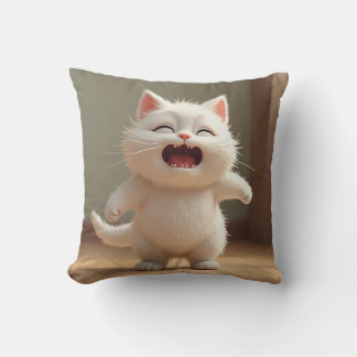 Coussin [Home&Living] Trouble Cute White Cat Cushion