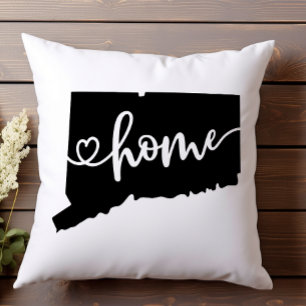 Coussin Home State Outline Heart Connecticut