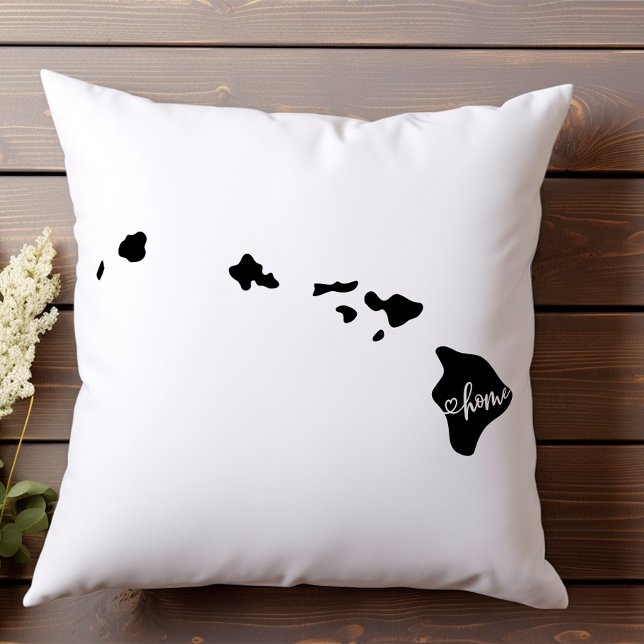 Coussin Home State Outline Heart Hawaii (Créateur téléchargé)