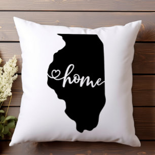 Coussin Home State Outline Heart Illinois