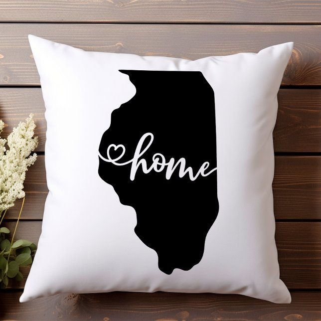 Coussin Home State Outline Heart Illinois (Créateur téléchargé)