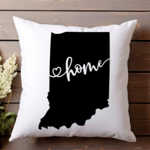 Coussin Home State Outline Heart Indiana